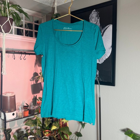 Eddie Bauer Teal Outdoor T Shirt Womens Short Sleeve Casual Top - Picture 1 of 6